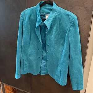 Vibrant Teal Women's Blazer Vintage